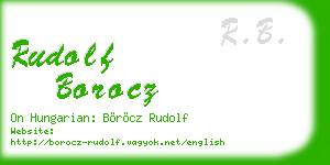rudolf borocz business card